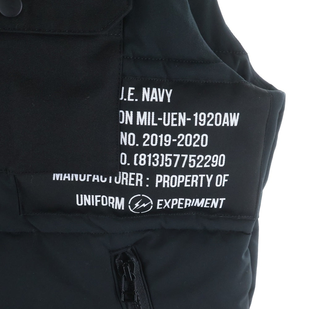 UNIFORM EXPERIMENT(ユニフォームエクスペリメント) 19AW PADDED VEST ダウン ベストUE-192018 ブラック