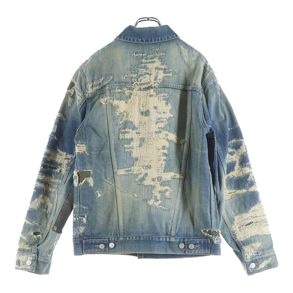 GIVENCHY(ジバンシィ) DESTROYED DENIM AND MOLESKIN デストロイ加工 ダメージ デニムジャケット インディゴ BM00RW5Y1B