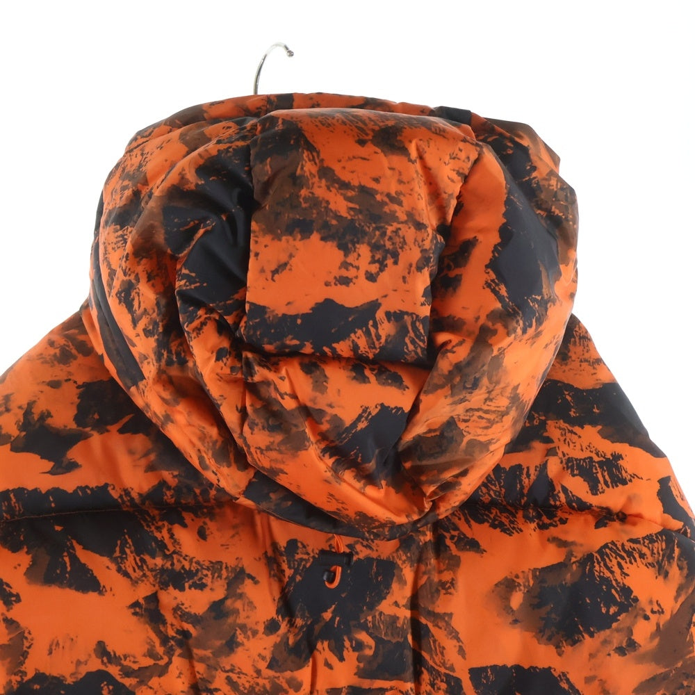 AX ARMANI EXCHANGE(アルマーニ エクスチェンジ) 総柄 フーデッド 中綿 ブルゾン オレンジ/ブラック