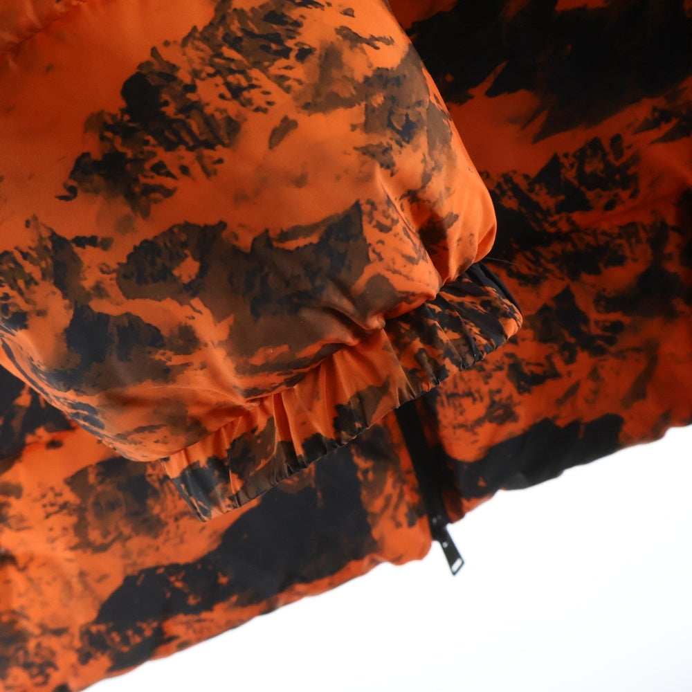 AX ARMANI EXCHANGE(アルマーニ エクスチェンジ) 総柄 フーデッド 中綿 ブルゾン オレンジ/ブラック