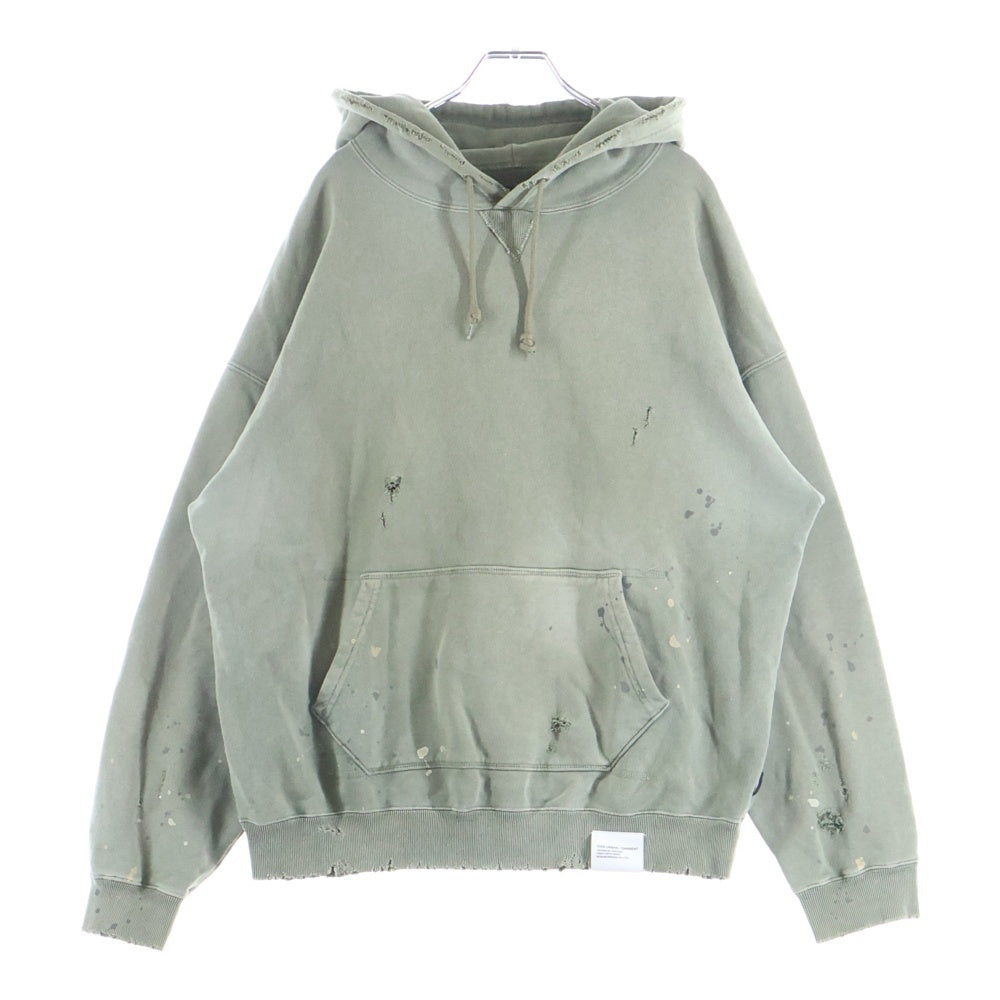 NEIGHBORHOOD(ネイバーフッド) 23SS DAMAGE SWEATPARKA LS ダメージ加工 スウェットパーカ プルオーバーパーカー フーデッド スウェットシャツ カーキ 231OKNH-CSM02