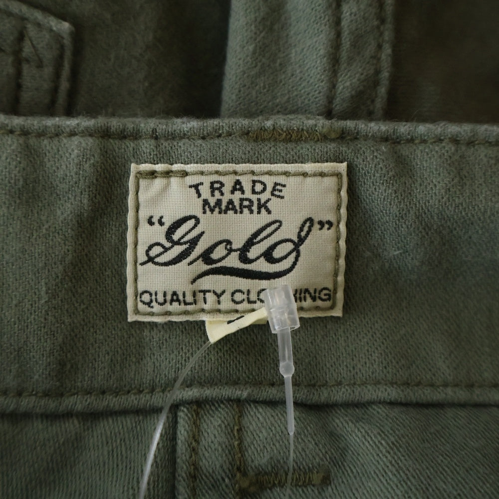 GOLD(ゴールド) LIGHT BACKSATIN UTILITY PANTS サイドアジャスターパンツカーキグリーン GL42273
