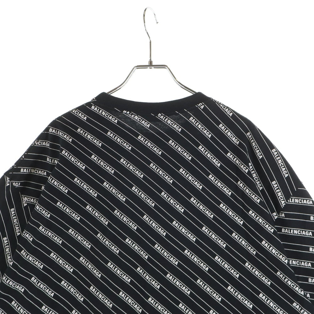 BALENCIAGA(バレンシアガ) ALL OVER LOGO LINE TEE オールオーバーロゴ ライン Tシャツ 半袖カットソー 570805 TEV54 ブラック