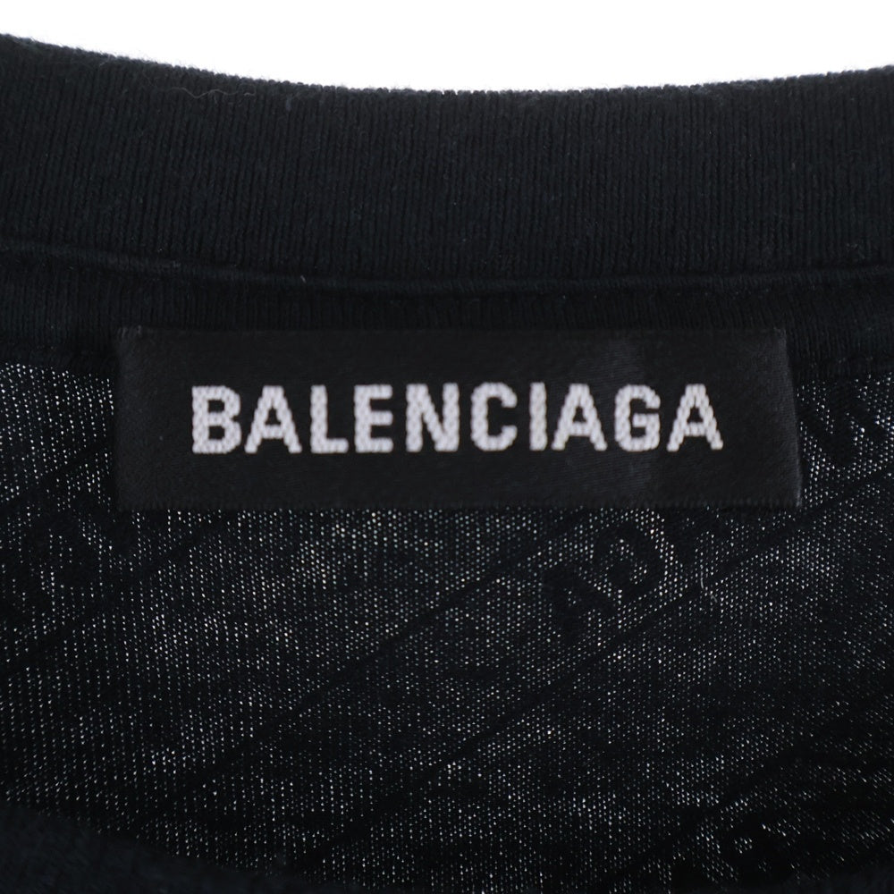 BALENCIAGA(バレンシアガ) ALL OVER LOGO LINE TEE オールオーバーロゴ ライン Tシャツ 半袖カットソー 570805 TEV54 ブラック