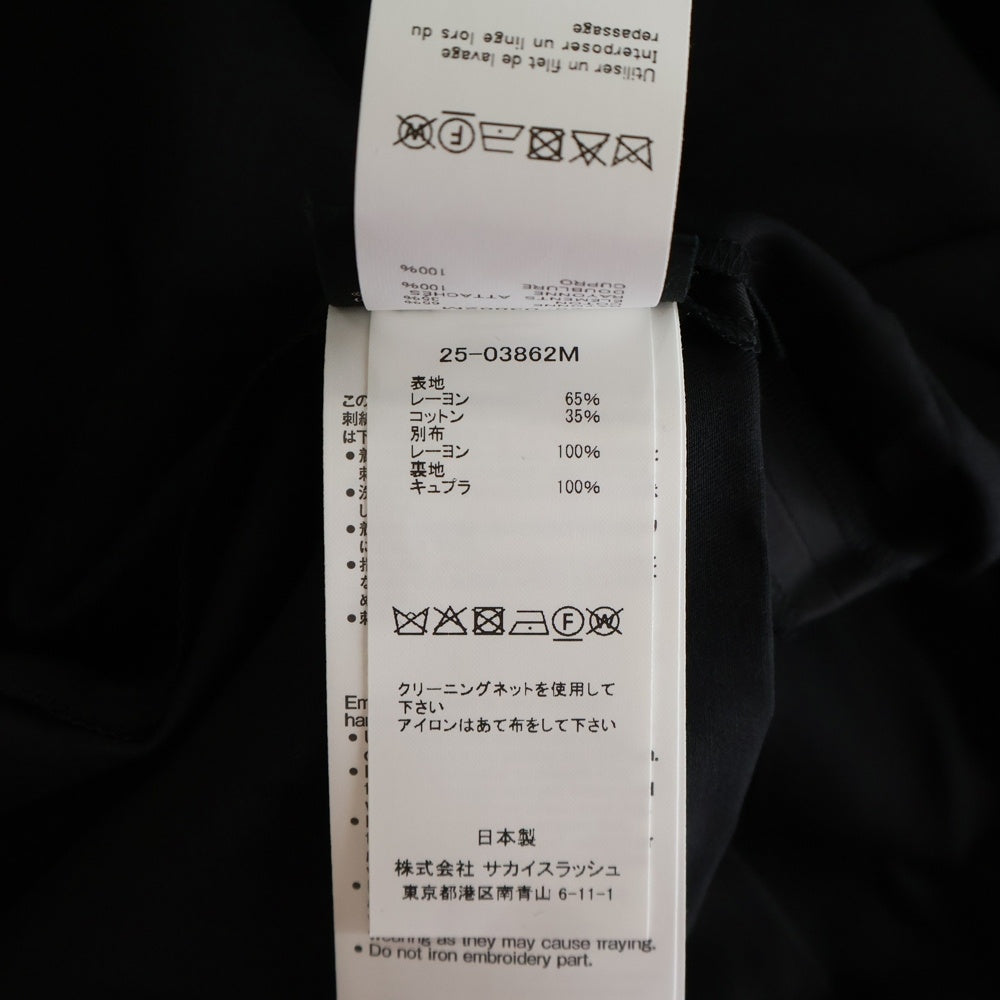 Sacai(サカイ) 25SS WHERE THE WILD THINGS ARE Shirt 半袖シャツ 25-03862M ブラック
