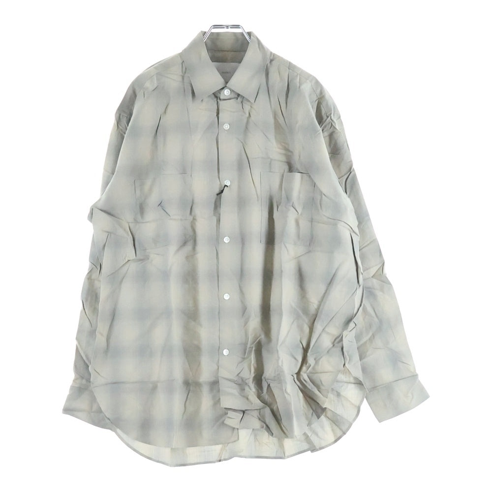 Stein(シュタイン) 25SS C/R CHECK OVERSIZED DOWN PAT SHIRT 長袖チェックシャツ ベージュ 25Sー26ーST.1158