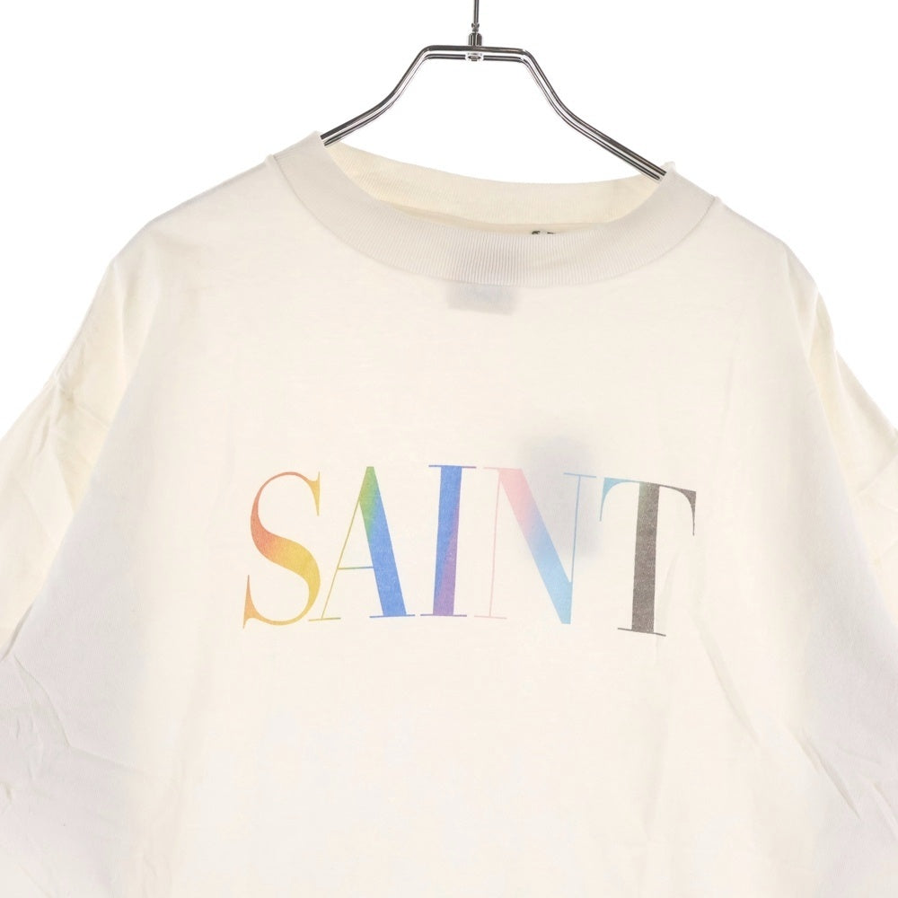 SAINT MICHAEL(セントマイケル) RAINBOW SAINT ロゴTシャツ カットソー ホワイト SM-YS1-0000-007