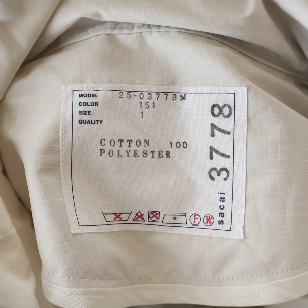 Sacai(サカイ) 25SS Poplin Shirt ポプリンシャツ ホワイト 25-03778M