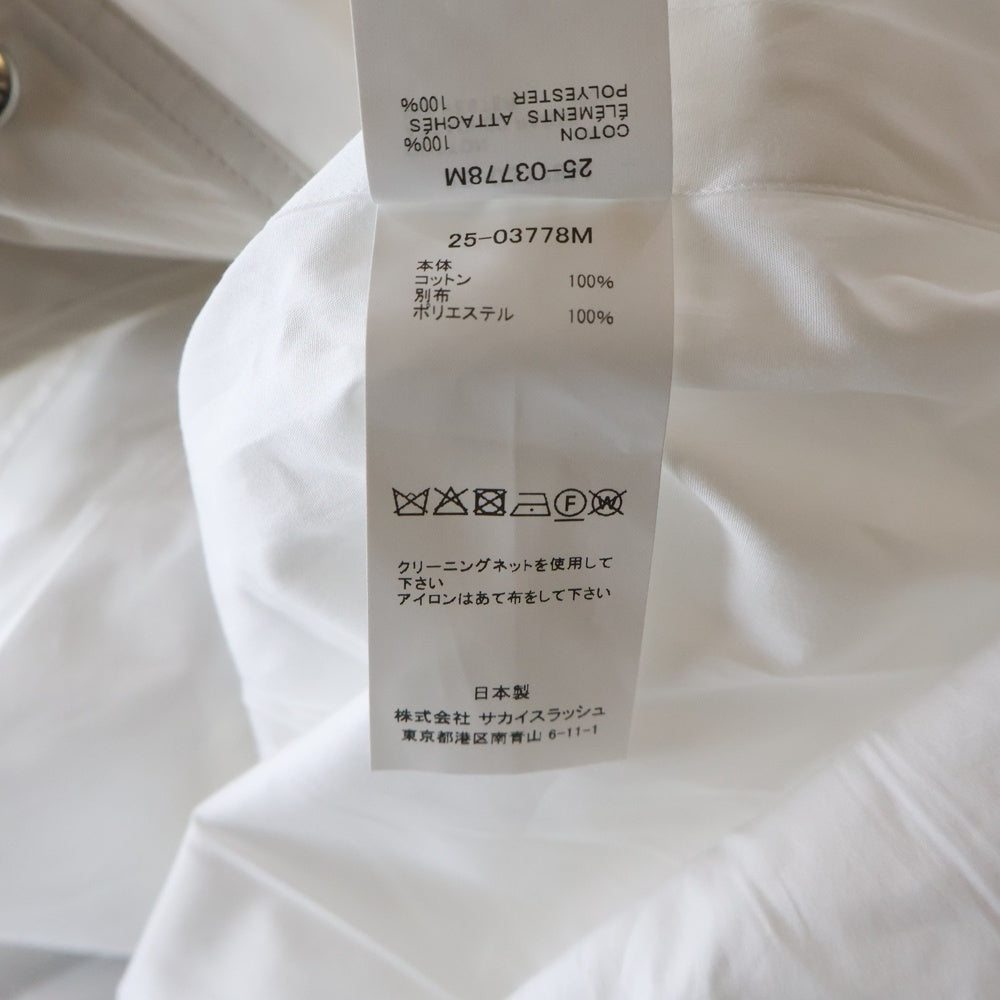 Sacai(サカイ) 25SS Poplin Shirt ポプリンシャツ ホワイト 25-03778M