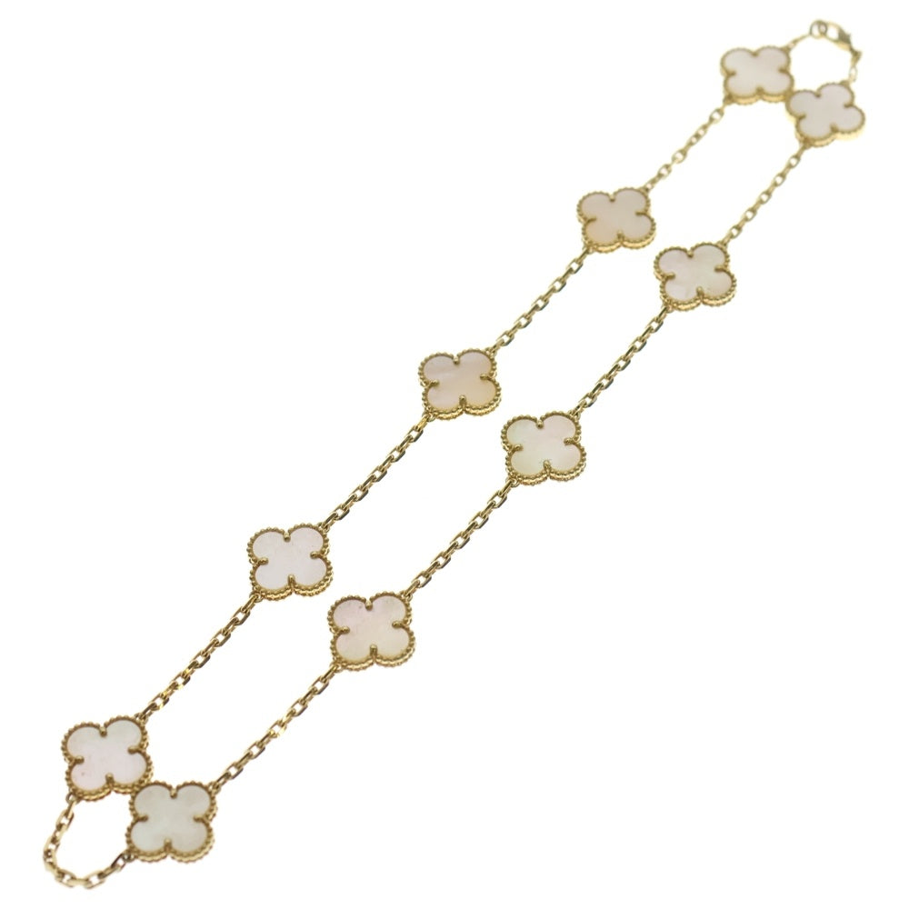 Van Cleef & Arpels(ヴァンクリーフアンドアーペル) ヴィンテージアルハンブラ 10P マザーオブパール ネックレス イエローゴールド AU750YG VCARA42800 ジュエリー レディース