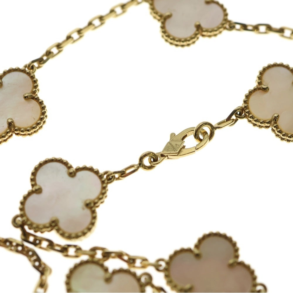Van Cleef & Arpels(ヴァンクリーフアンドアーペル) ヴィンテージアルハンブラ 10P マザーオブパール ネックレス イエローゴールド AU750YG VCARA42800 ジュエリー レディース