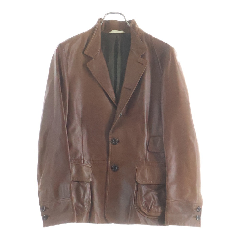 Paul Smith(ポールスミス) レザーテーラードジャケット ブラウン