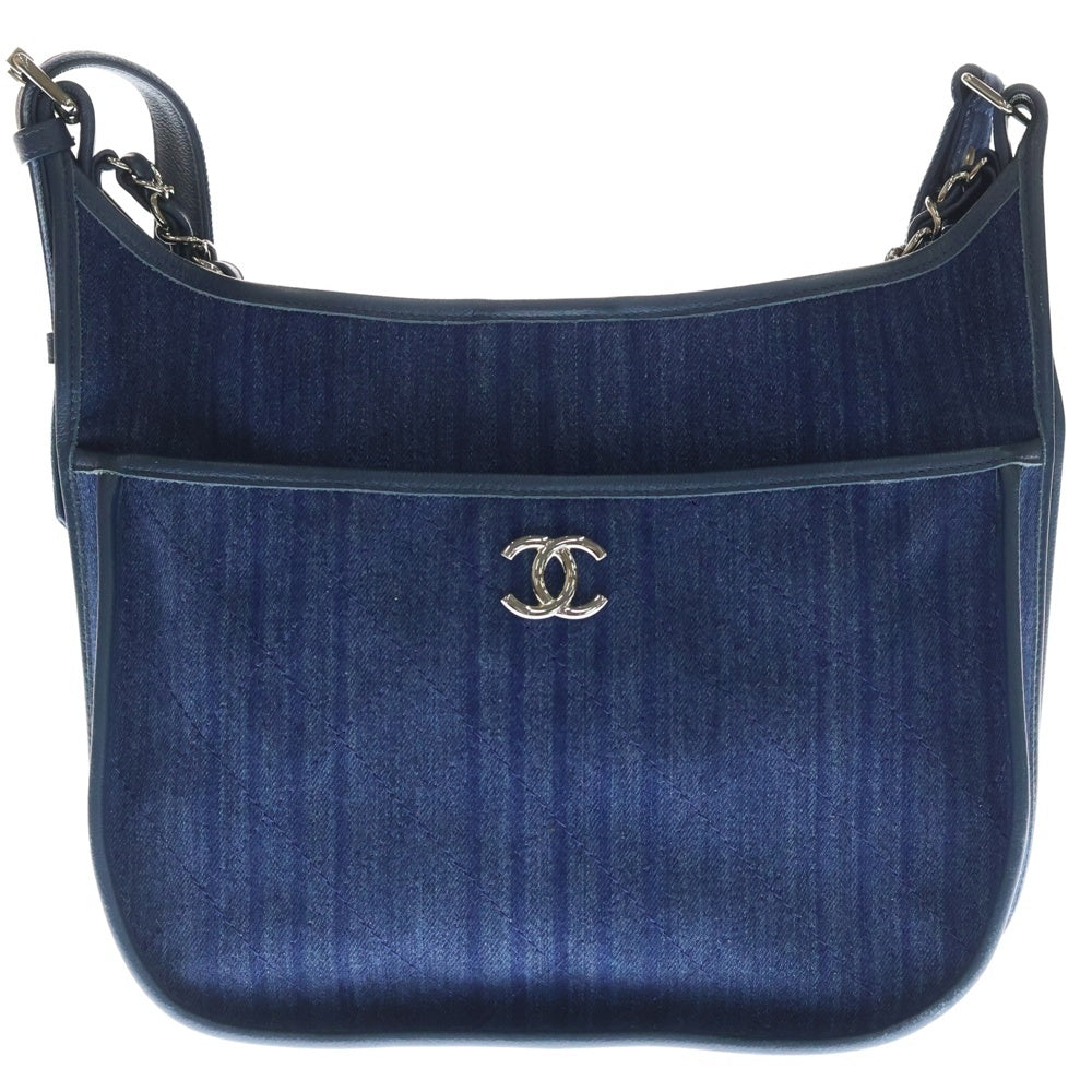 CHANEL(シャネル) マトラッセ ココマーク デニム ショルダーバッグ シルバー金具 A57641 レディース