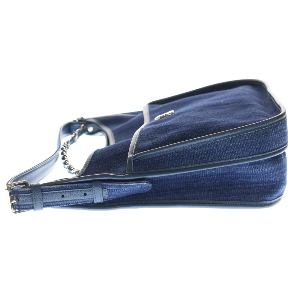 CHANEL(シャネル) マトラッセ ココマーク デニム ショルダーバッグ シルバー金具 A57641 レディース