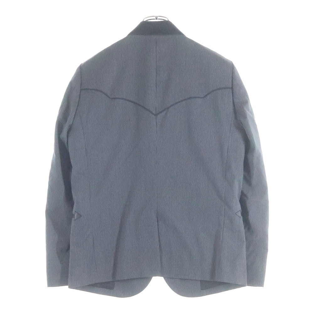 HYSTERIC GLAMOUR(ヒステリックグラマー) ストライプ総柄 テーラードジャケット グレー