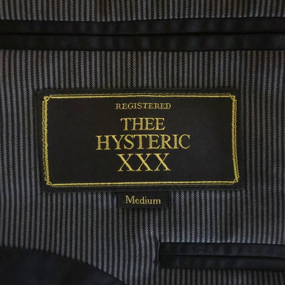 HYSTERIC GLAMOUR(ヒステリックグラマー) ストライプ総柄 テーラードジャケット グレー