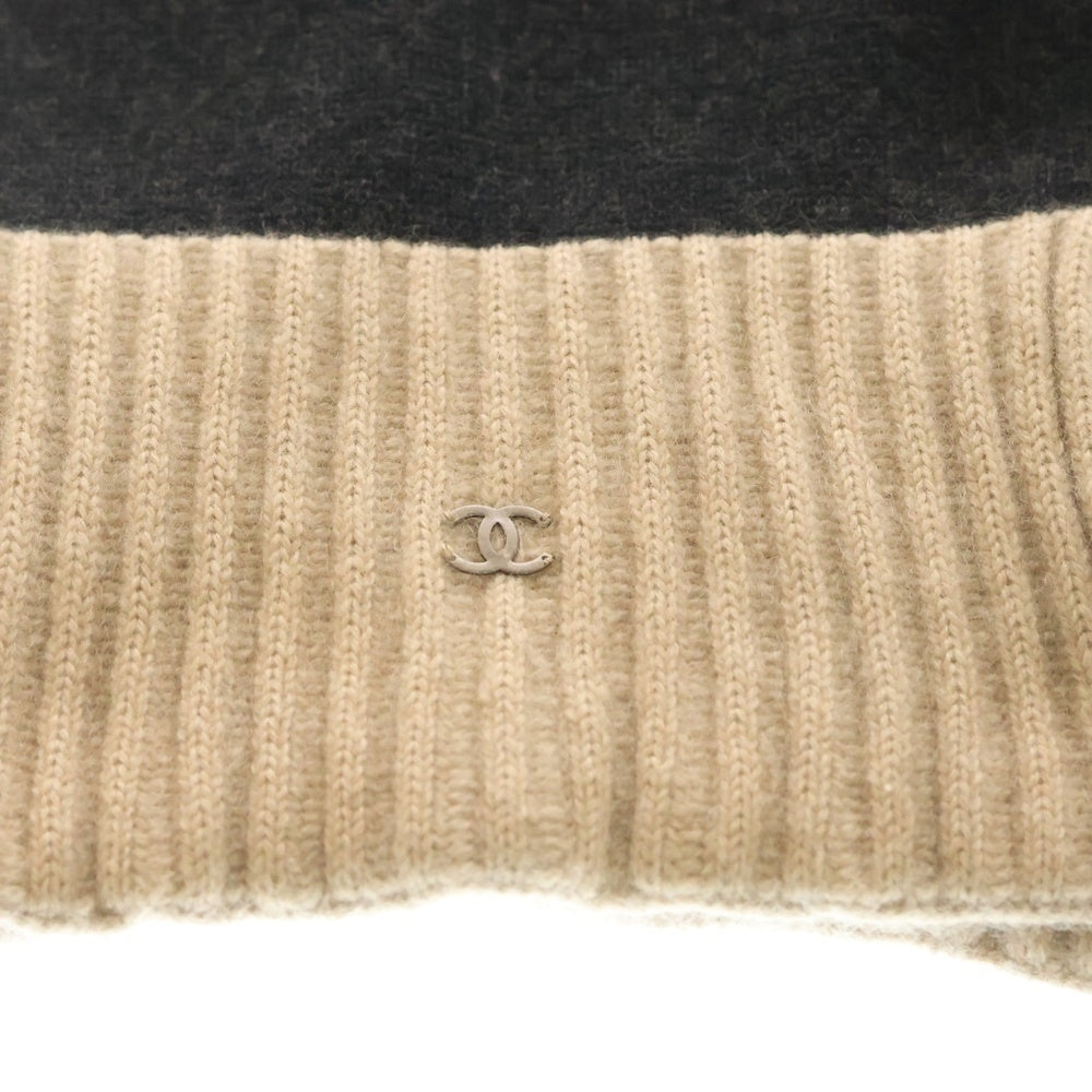 CHANEL(シャネル) カシミヤロングマフラー ブラック/ベージュ