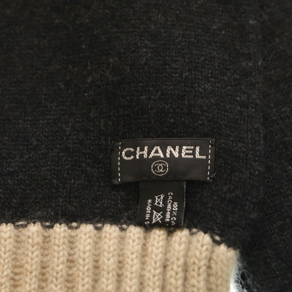 CHANEL(シャネル) カシミヤロングマフラー ブラック/ベージュ