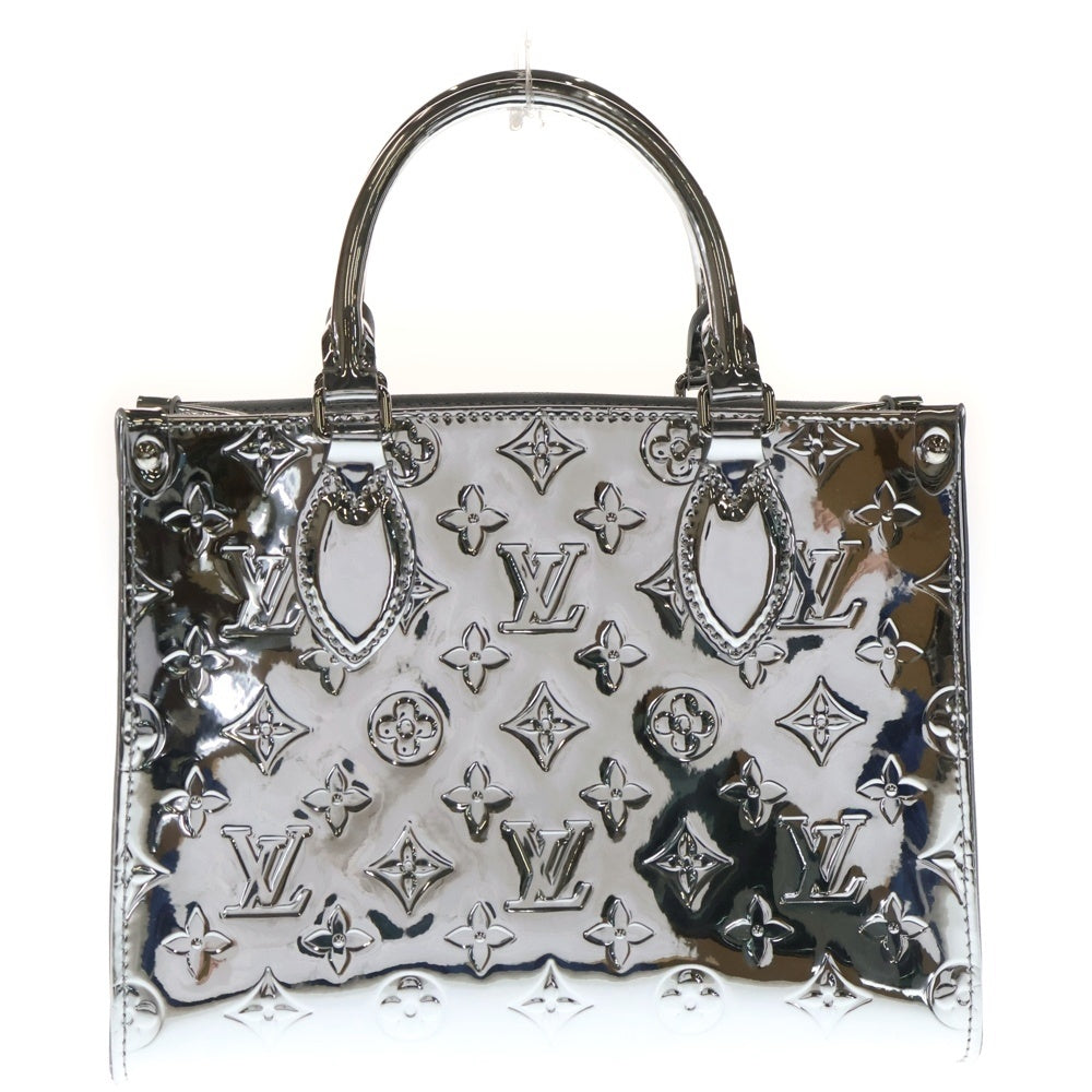 LOUIS VUITTON(ルイヴィトン) モノグラムミロワール LV SKI オンザゴーPM ショルダーバッグ シルバー パテント M26373 RFID レディース