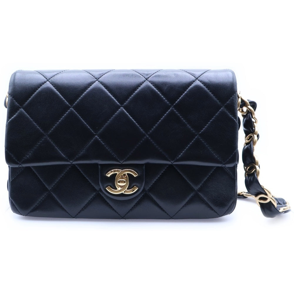 CHANEL(シャネル) マトラッセ ココマーク チェーンショルダーバッグ ブラック ラムスキン ゴールド金具 AS5174 レディース