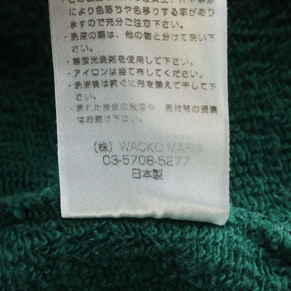 NO BRAND(ノーブランド) OVER HOODED SWEAT SHIRT カレッジロゴ パーカー グリーン