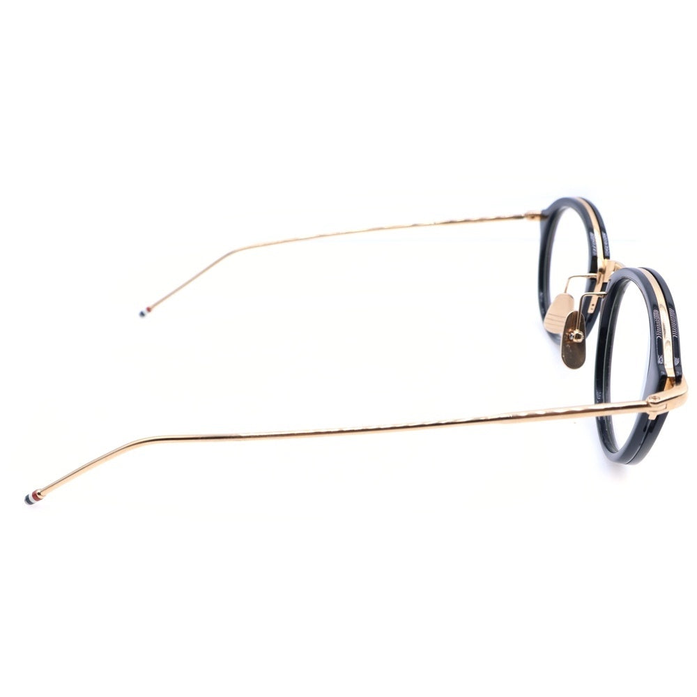 THOM BROWNE(トムブラウン) ボストンフレームサングラス ブラック/ゴールド