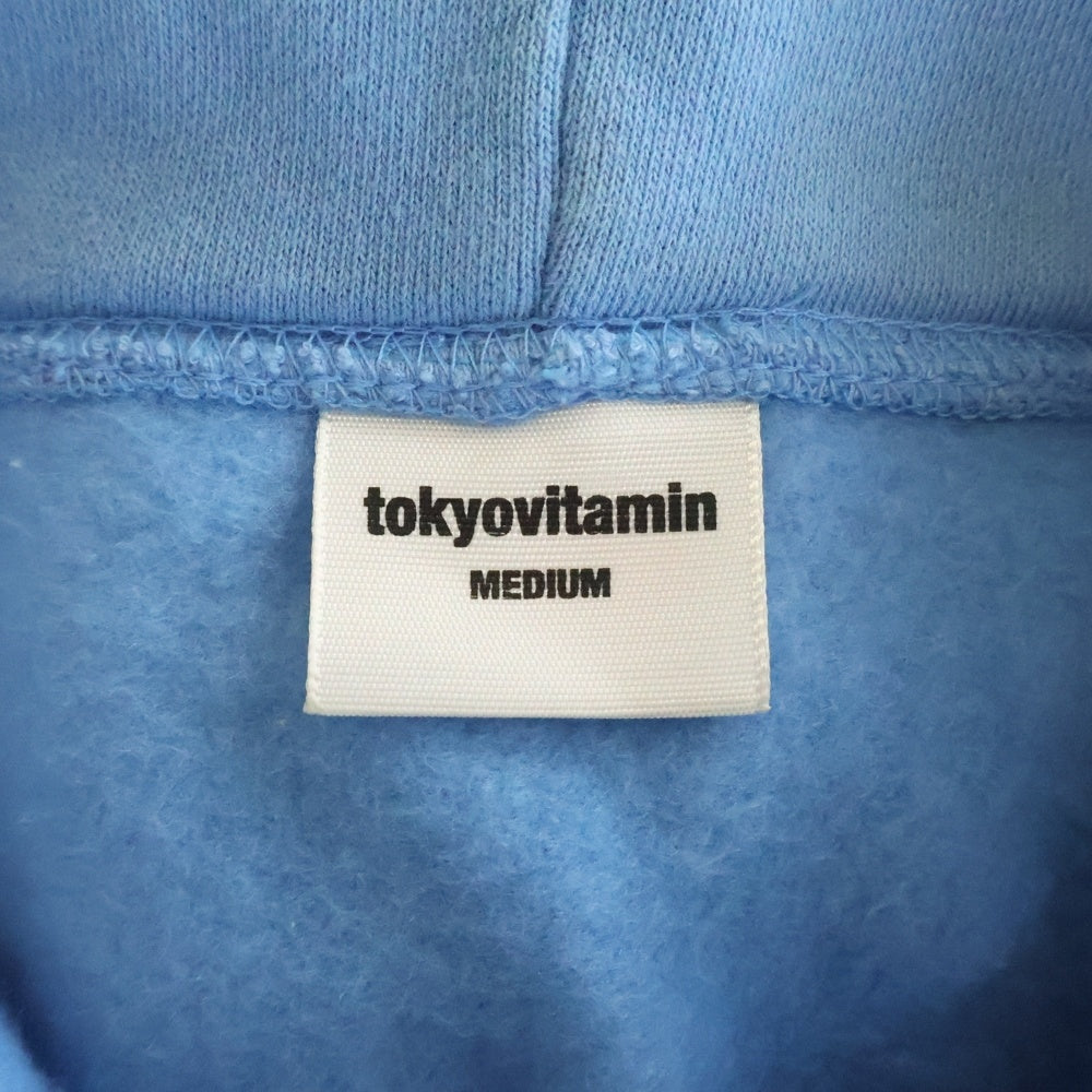 Tokyo Vitamin(トーキョービタミン) ロゴプリント パーカー ライトブルー