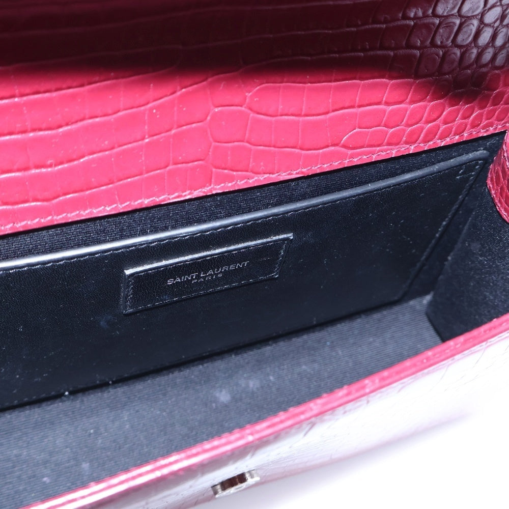 SAINT LAURENT PARIS(サンローランパリ) サンローラン ケイト モノグラム チェーンショルダーバッグ クロコ型押しレザー レッド 354119 レディース