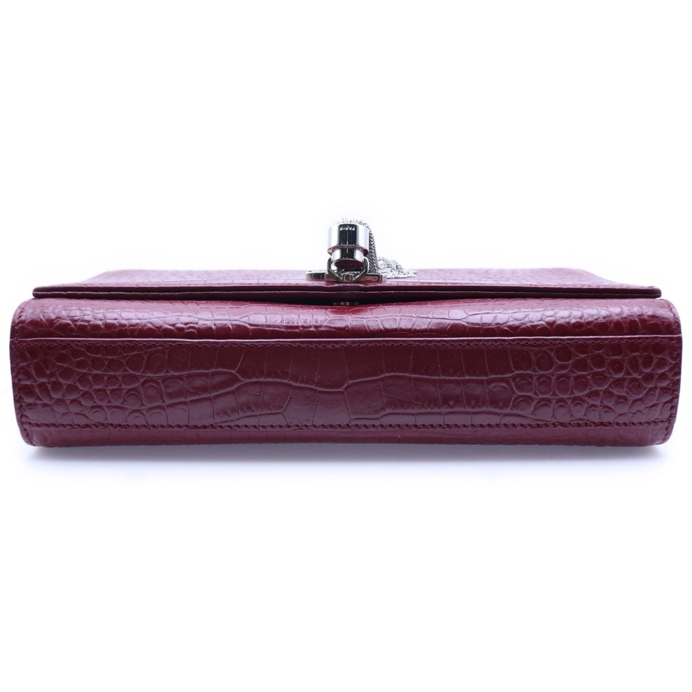 SAINT LAURENT PARIS(サンローランパリ) サンローラン ケイト モノグラム チェーンショルダーバッグ クロコ型押しレザー レッド 354119 レディース