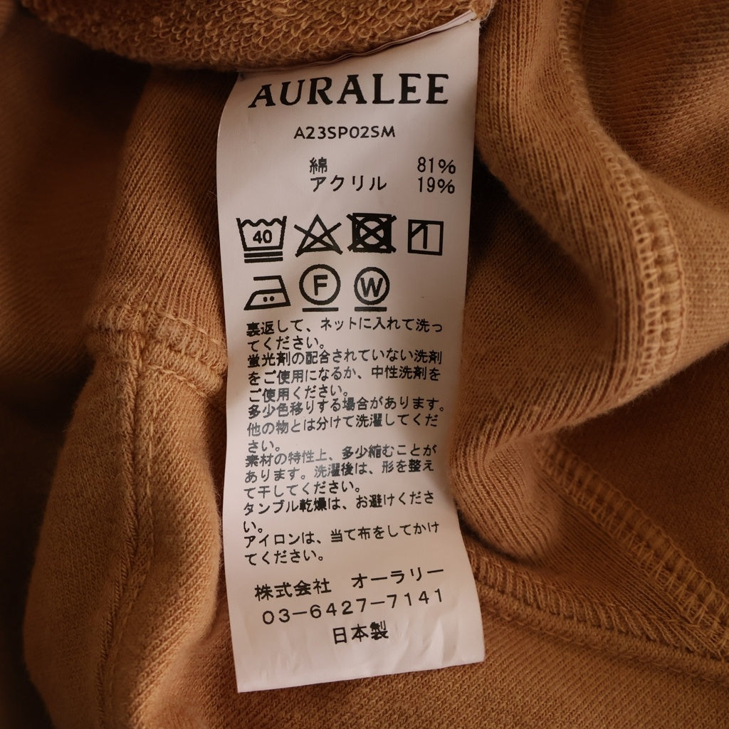 AURALEE(オーラリー) 23SS SUPER MILLED SWEAT P O スーパーミルドクルーネック プルオーバースウェットトレーナー オレンジ A23SP02SM