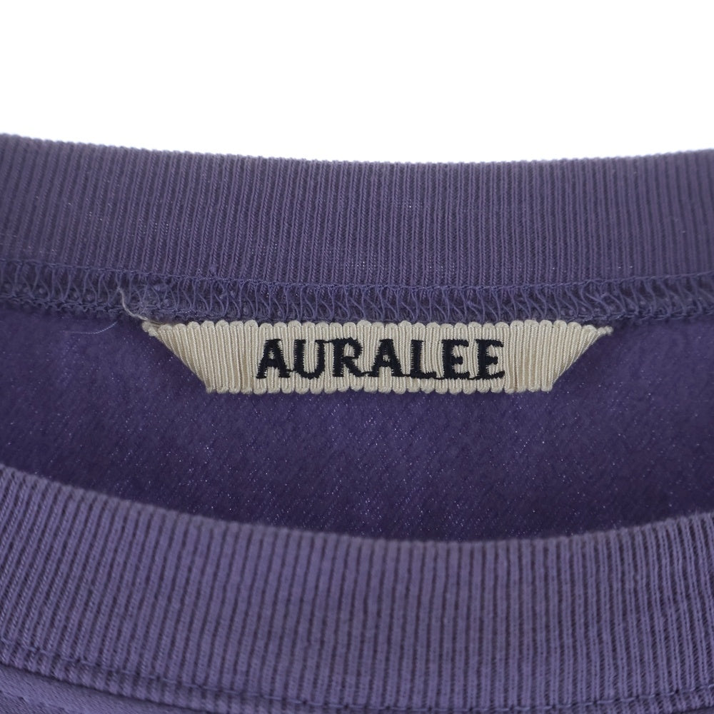 AURALEE(オーラリー) 24SS ELASTIC HIGH GAUGE SWEAT P/O エラスティック ハイ ガーゼ クルーネック プルオーバースウェット トレーナー パープル A24SP01NU