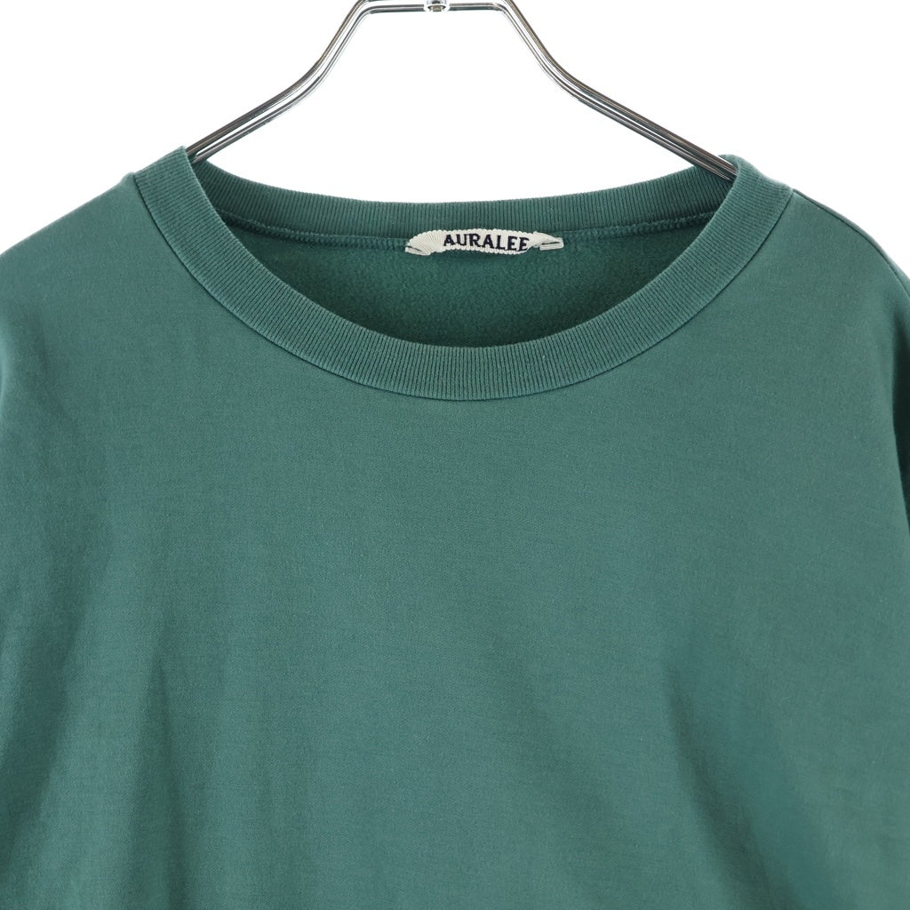 AURALEE(オーラリー) 22AW ELASTIC HIGH GAUGE SWEAT エラスティック ハイ ゲージ クルーネック プルオーバースウェットトレーナー グリーン A22AP01NU