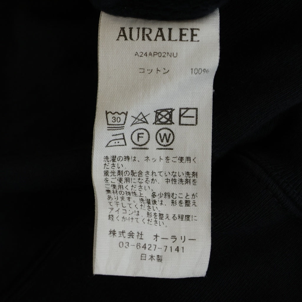 AURALEE(オーラリー) 24SS ELASTIC HIGH GAUGE SWEAT P O エラスティック ハイゲージ クルーネック プルオーバースウェットトレーナー ネイビー A24SP02NU