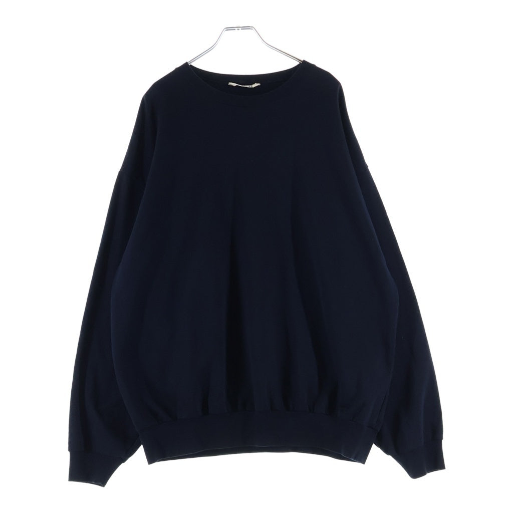 AURALEE(オーラリー) 22AW ELASTIC HIGH GAUGE SWEAT エラスティック ハイゲージ クルーネック プルオーバースウェットトレーナー ネイビー A22AP01NU