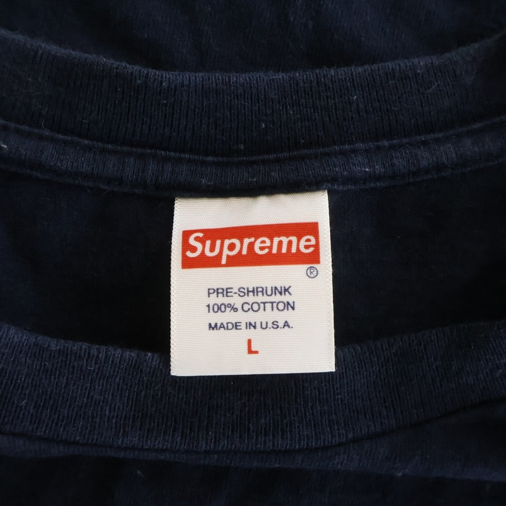 SUPREME(シュプリーム) 20SS Anno Domini Tee アノ ドミニ フロントロゴプリント クルーネック半袖Tシャツ カットソー ネイビー