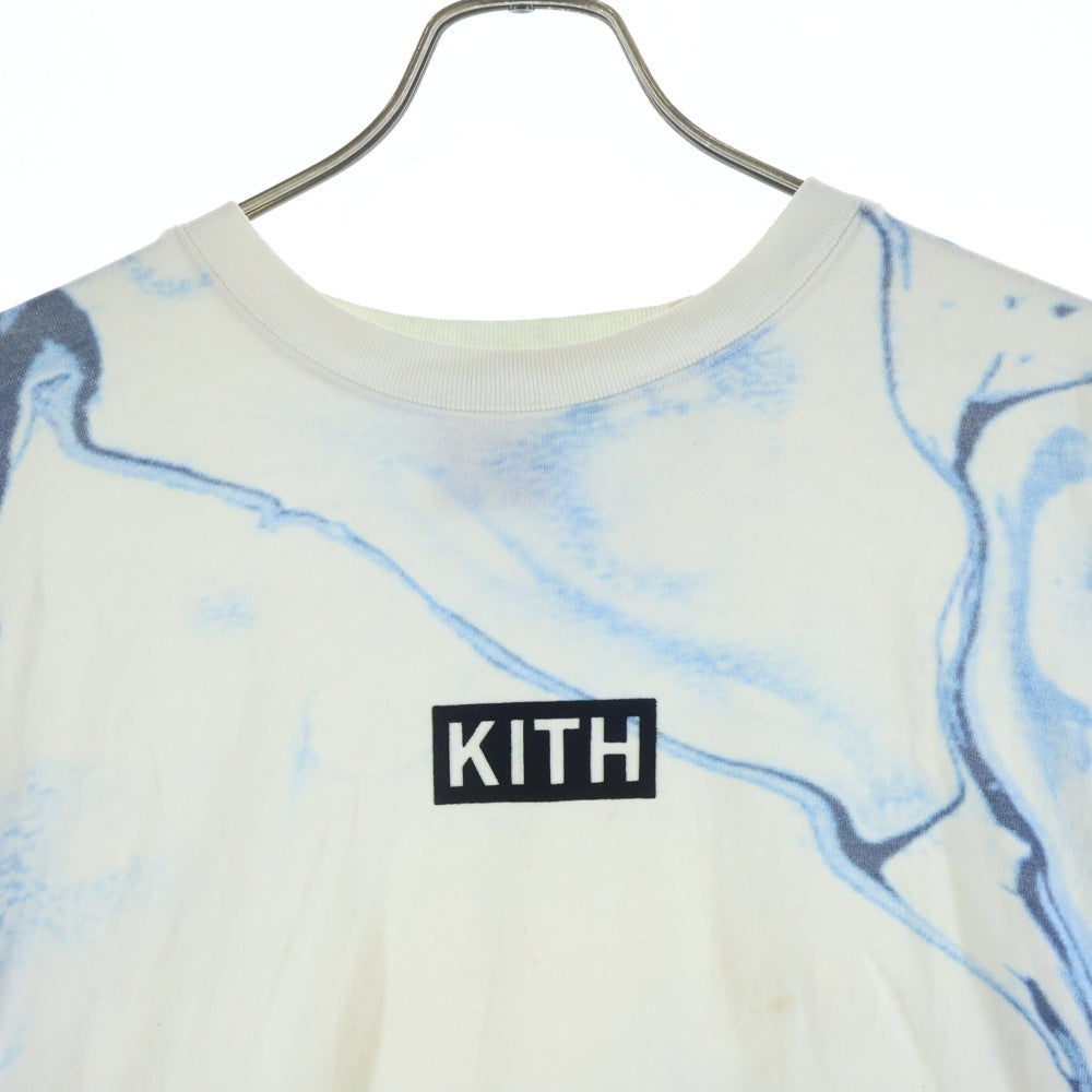 KITH(キス) Spilit Tee スピリット 長袖Tシャツ ロンT ホワイト/ライトブルー KHM030365