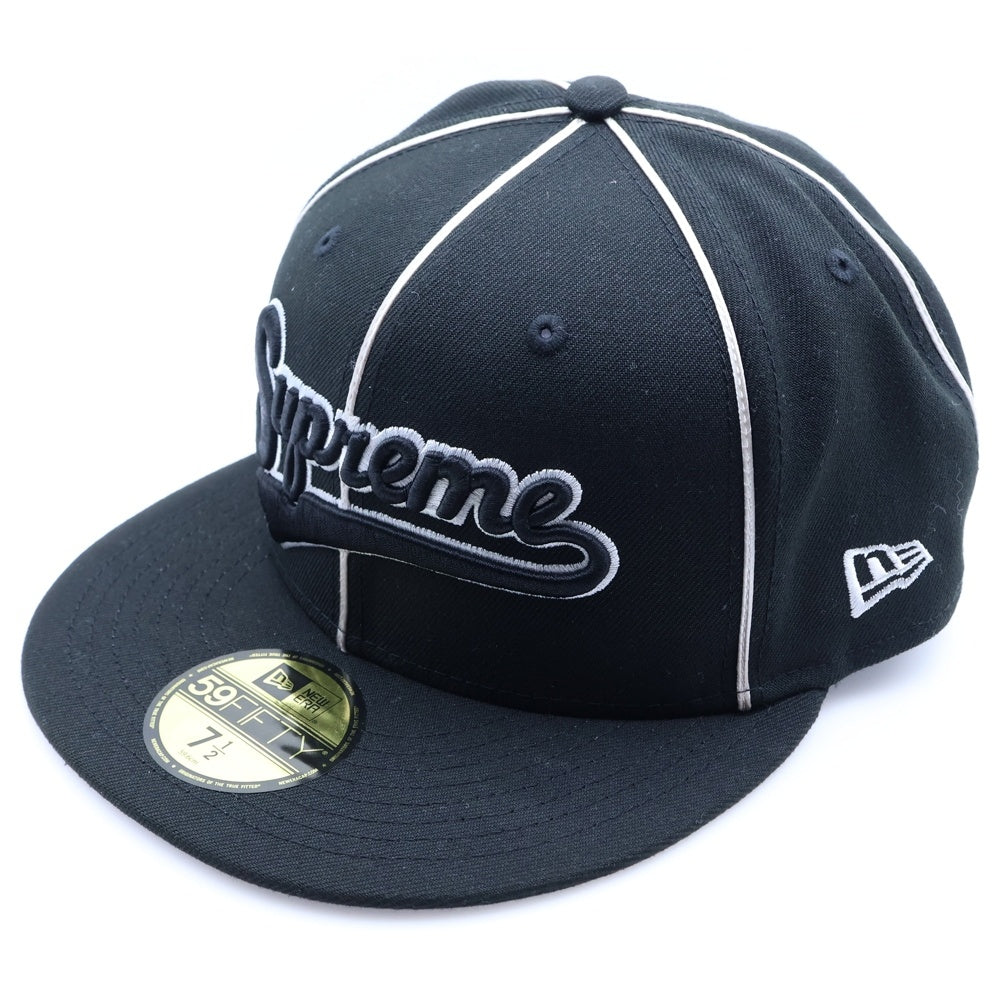 SUPREME(シュプリーム) 25SS Piping Script Logo New Era パイピングスクリプトロゴ ベースボールキャップ ブラック