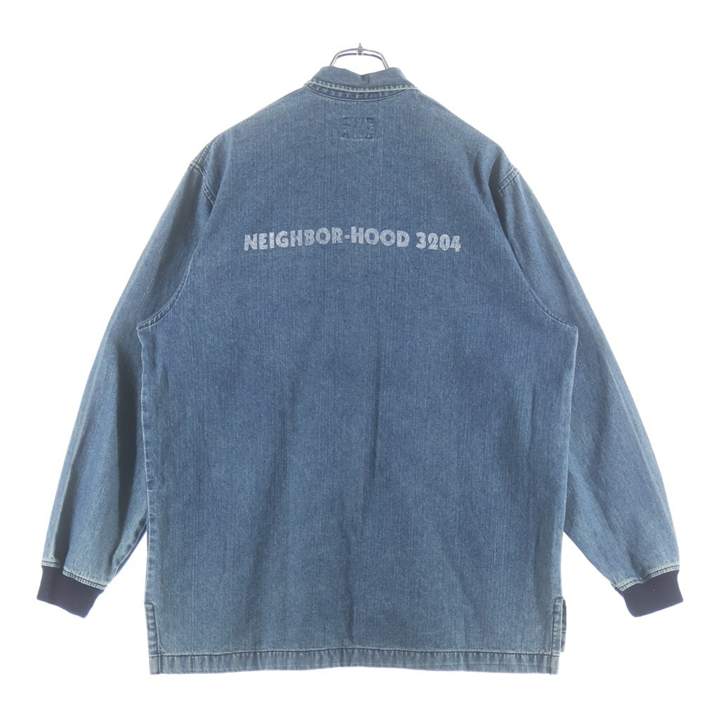 NEIGHBORHOOD(ネイバーフッド) バックプリント デニム プルオーバー 長袖シャツ インディゴ