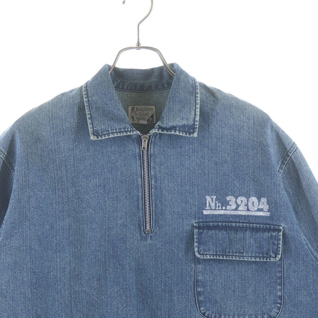 NEIGHBORHOOD(ネイバーフッド) バックプリント デニム プルオーバー 長袖シャツ インディゴ