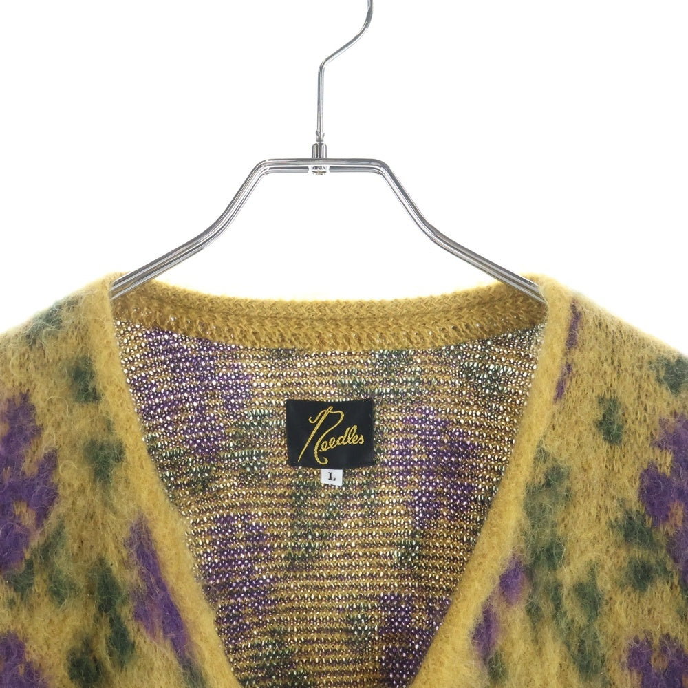 Rebuild by needles(リビルドバイニードルス) 23AW Mohair Cardigan フラワー モヘア ニット カーディガン ベージュ NS282