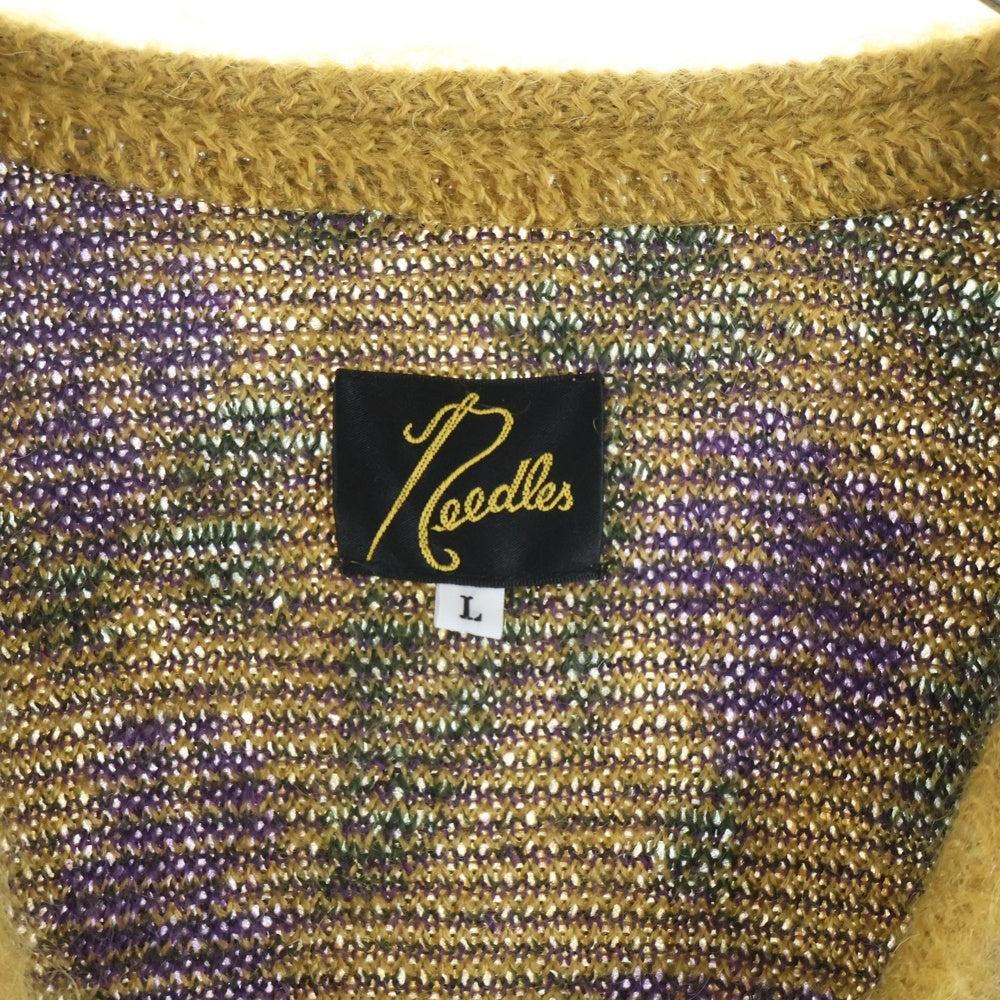 Rebuild by needles(リビルドバイニードルス) 23AW Mohair Cardigan フラワー モヘア ニット カーディガン ベージュ NS282