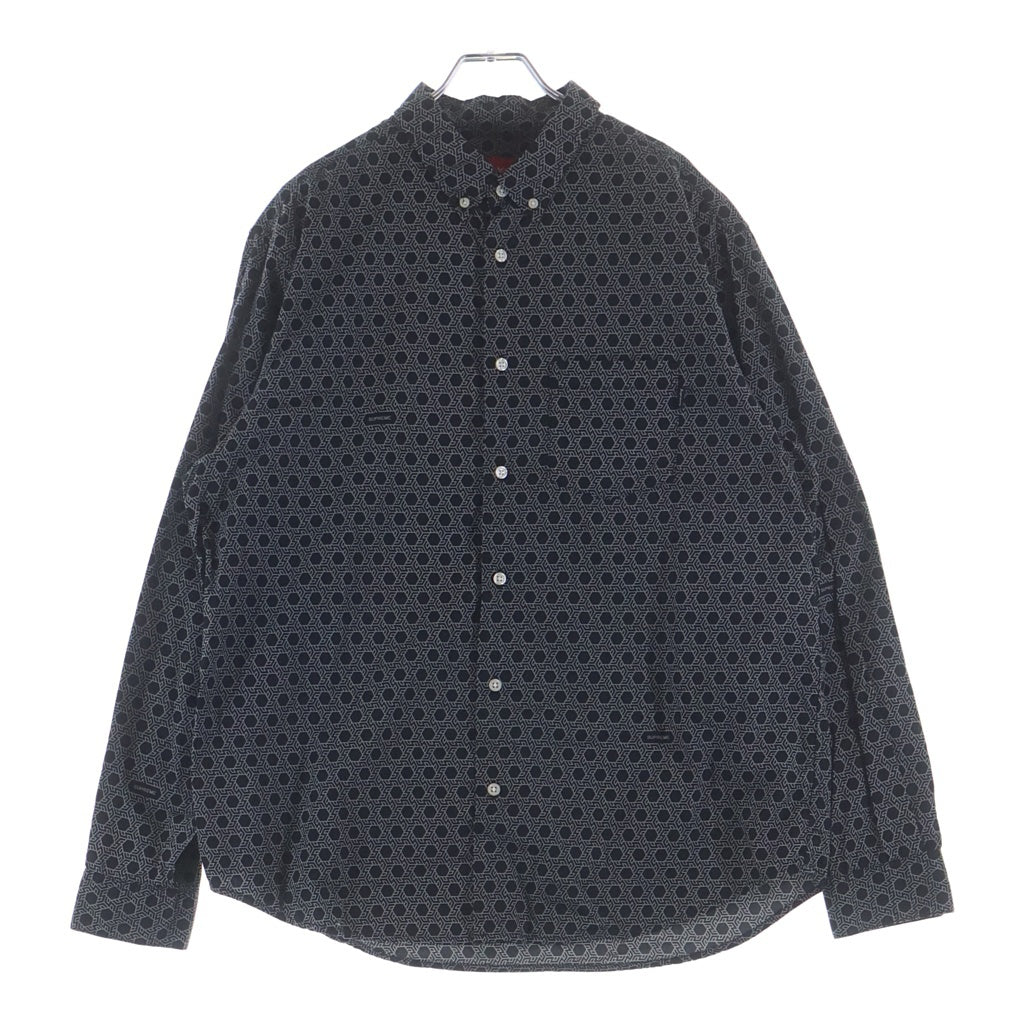SUPREME(シュプリーム) 19AW Monogram L/S Shirt モノグラム総柄 プリント 長袖シャツ ブラック