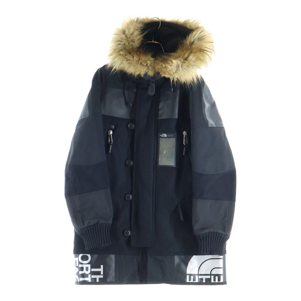 COMME des GARCONS JUNYA WATANABE MAN(コムデギャルソンジュンヤワタナベマン) 17AW ×ノースフェイスウールツイルフラノDAFFLEBAG リメイク フーデッドジップコート ブラック WT-J112