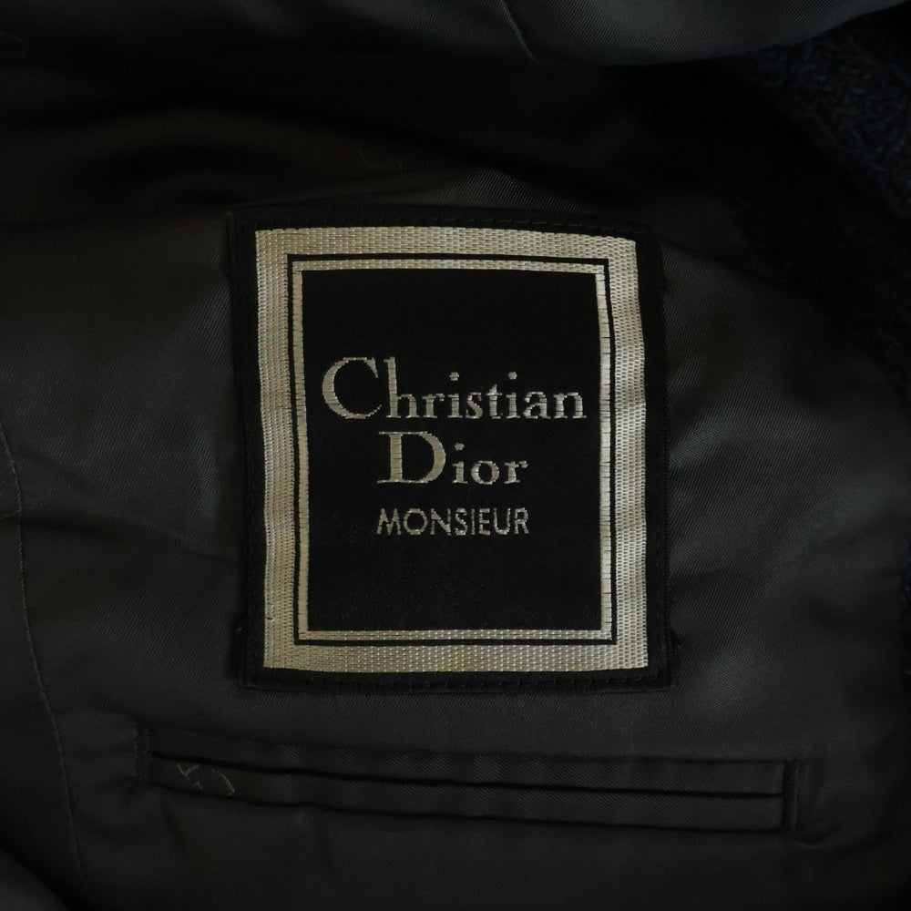 Christian Dior(クリスチャンディオール) ノッチドラペル2B チェックジャケット ネイビー レディース