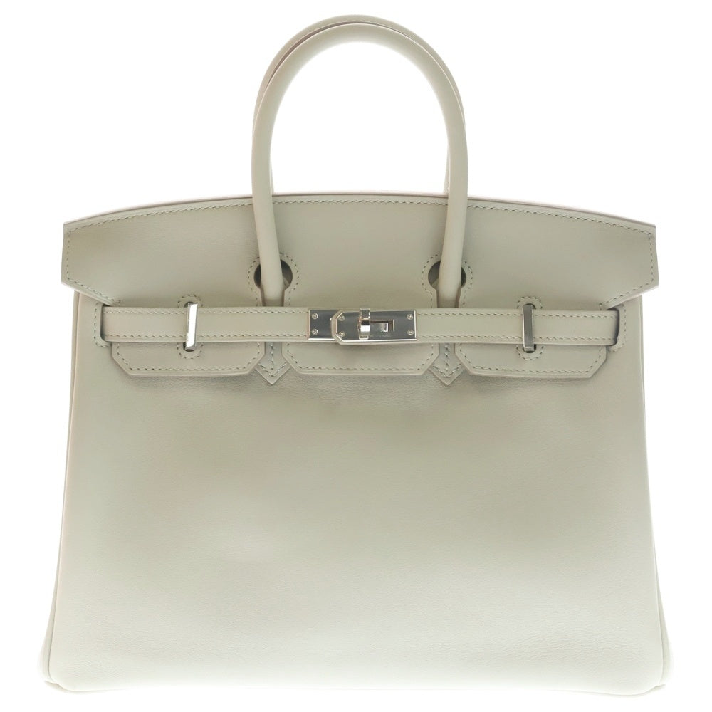 HERMES(エルメス) バーキン25 エプソン レザー ハンドバッグ シルバー金具 アイボリー C刻印 レディース