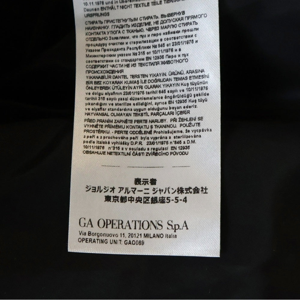 Armani Exchange(アルマーニ エクスチェンジ) ロゴプリントフード付きダウンジャケット ブラック 6LZB12 ZNICZ レディース