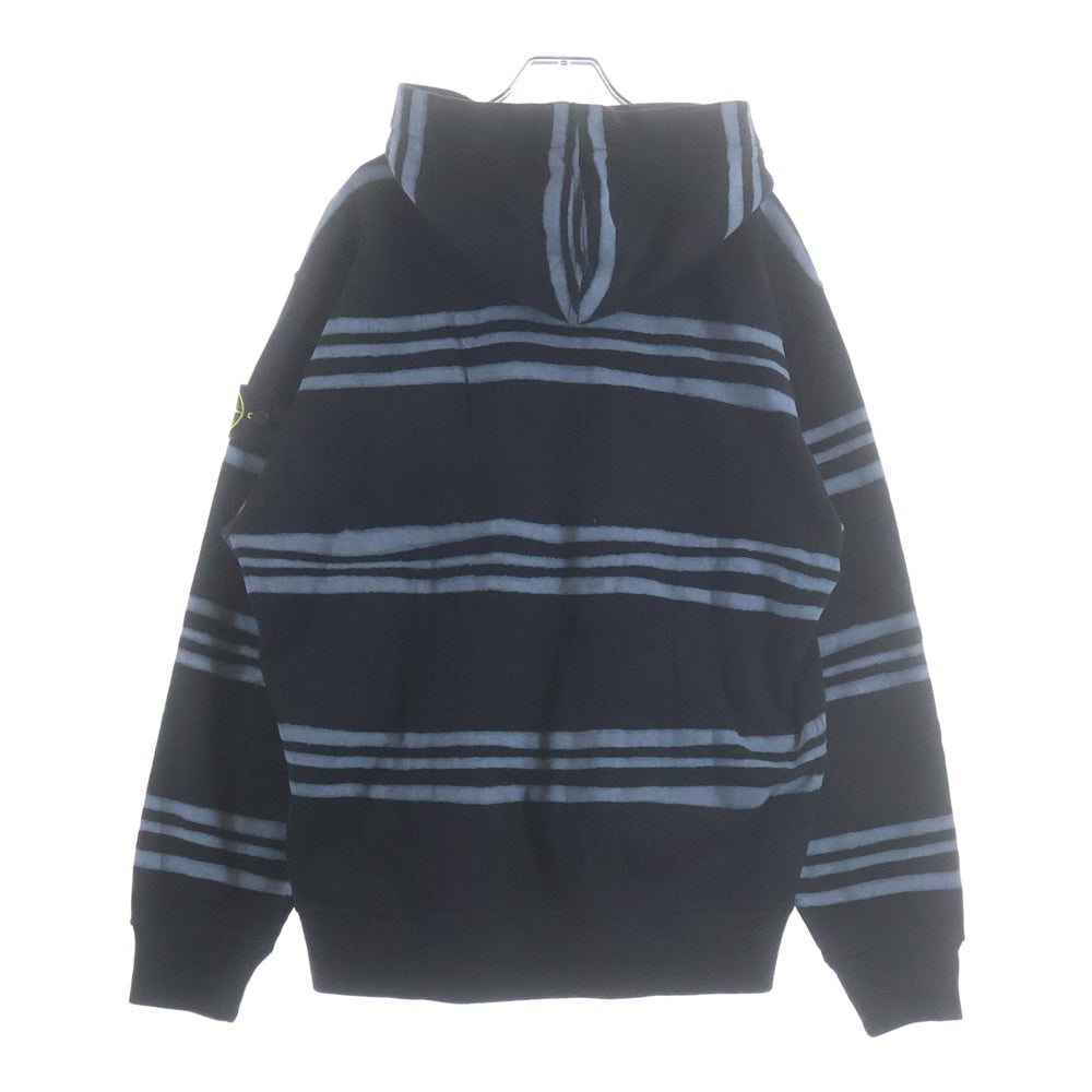 STONE ISLAND(ストーンアイランド) 20AW ロゴ刺繍ボーダープルオーバーパーカー ブラック 7325601S5