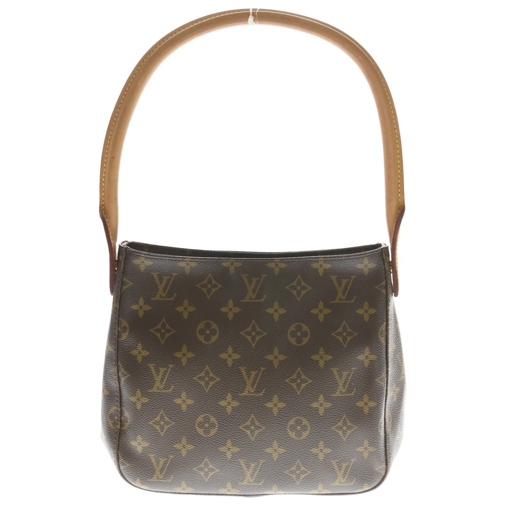 LOUIS VUITTON(ルイヴィトン) ルイヴィトン モノグラム ルーピングMM ハンドバッグ ブラウン レザー×PVC M51146 ゴールド金具 レディース