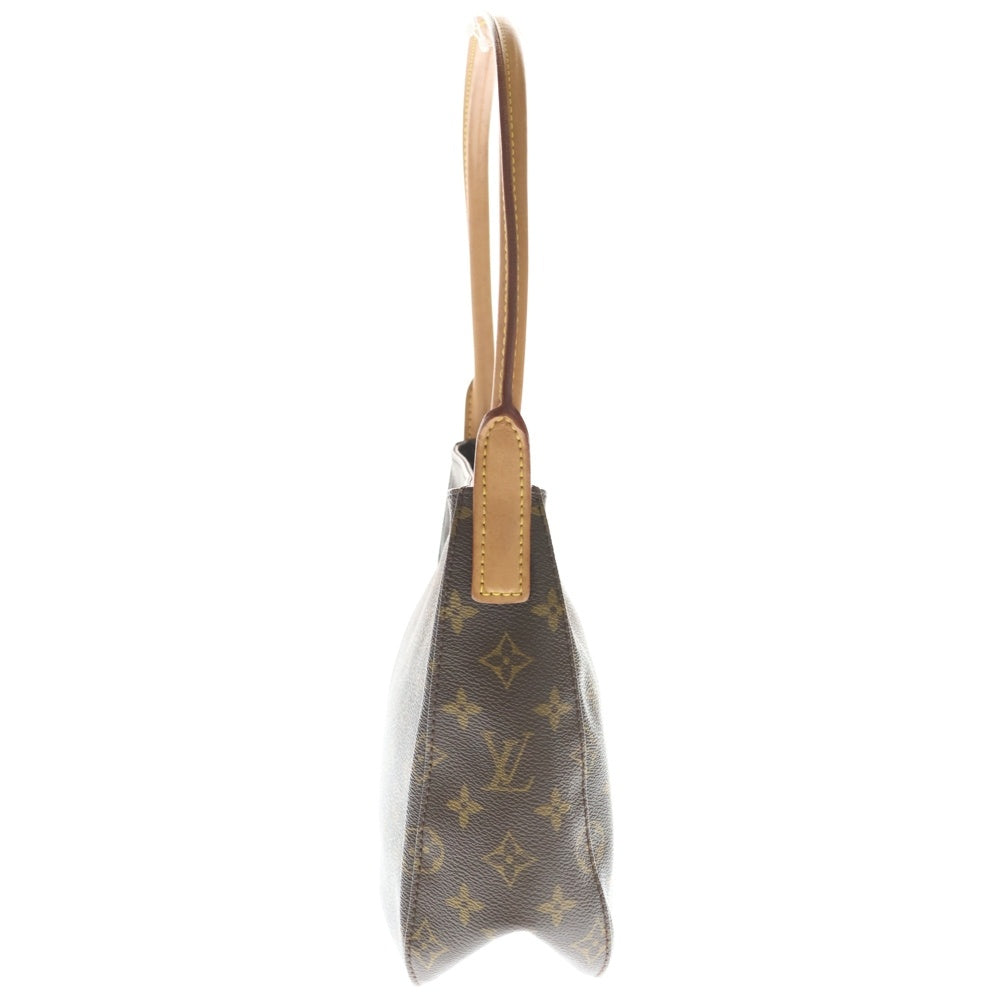 LOUIS VUITTON(ルイヴィトン) ルイヴィトン モノグラム ルーピングMM ハンドバッグ ブラウン レザー×PVC M51146 ゴールド金具 レディース