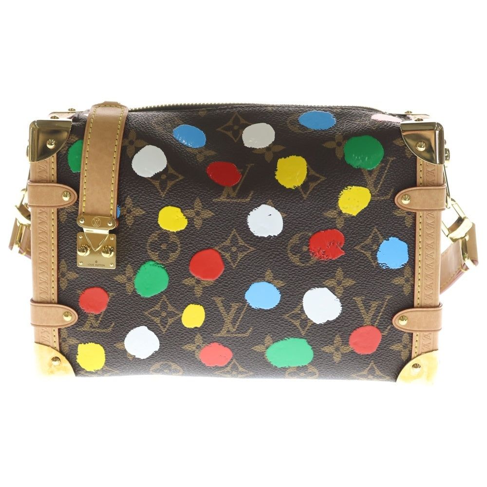 LOUIS VUITTON(ルイヴィトン) ×草間彌生 モノグラム サイドトランク ショルダーバッグ ハンドバッグ ブラウン×レザー ICタイプ M46396 ゴールド金具